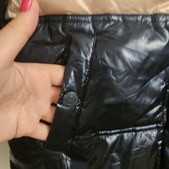 *SOLD* ABERCROMBIE & FITCH | color-block jacket puffer glossy navy pink sz 9 10 - Picture 4 of 7